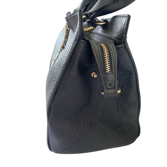 Authentic Versace Collection Pebbled Leather Chain Top Handle Bowler Bag Luxury - Picture 8 of 16